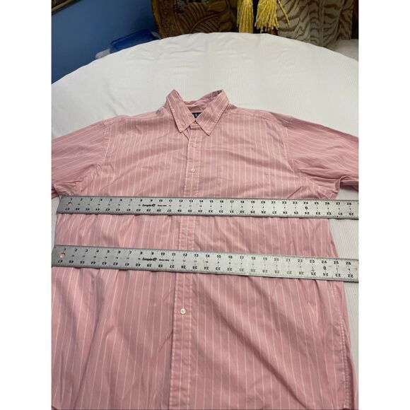 Ralph Lauren Classic Fit Men’s Pink White Stripe Button Up Shirt Size XL - Picture 4 of 6
